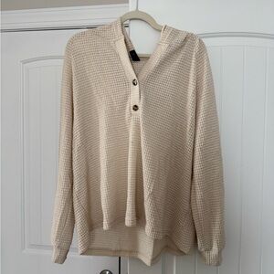 Cream Waffle Knit Sweater